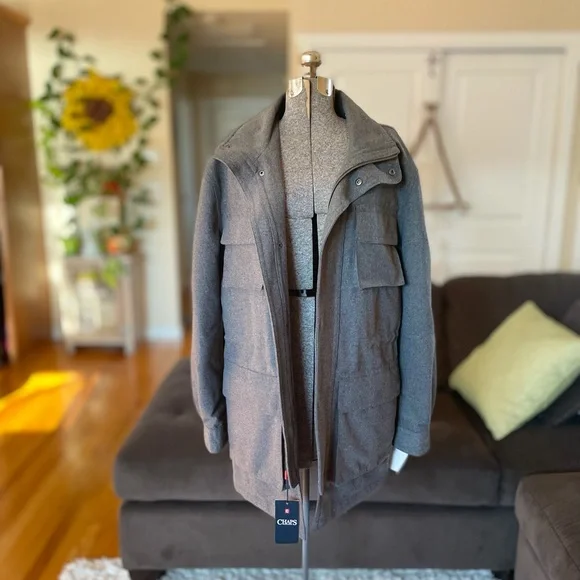 Chaps Men’s heathered, gray jacket with large pockets - Picture 9 of 12